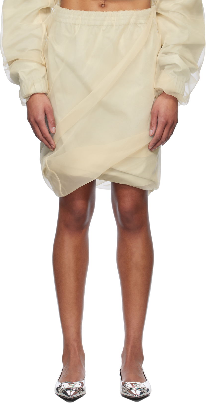 Krila We11done We11done Layered Mini Skirt Bež | WD-SK0-25-280-W-BG