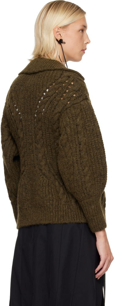 Pleteni pulover Simone Rocha Simone Rocha Sculpted Chunky Knit Chain Detail Cardigan Zelena | MZMK1E 0665, 2