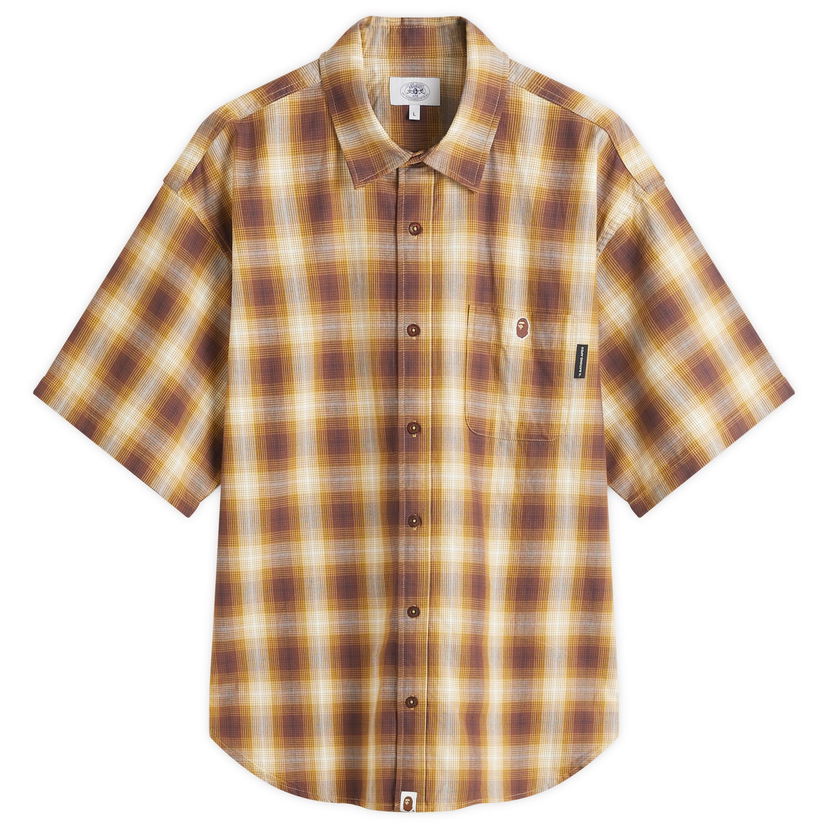 Srajce BAPE Ombre Check Relaxed Fit Shirt Rjava | 001SRL301004M-YEL