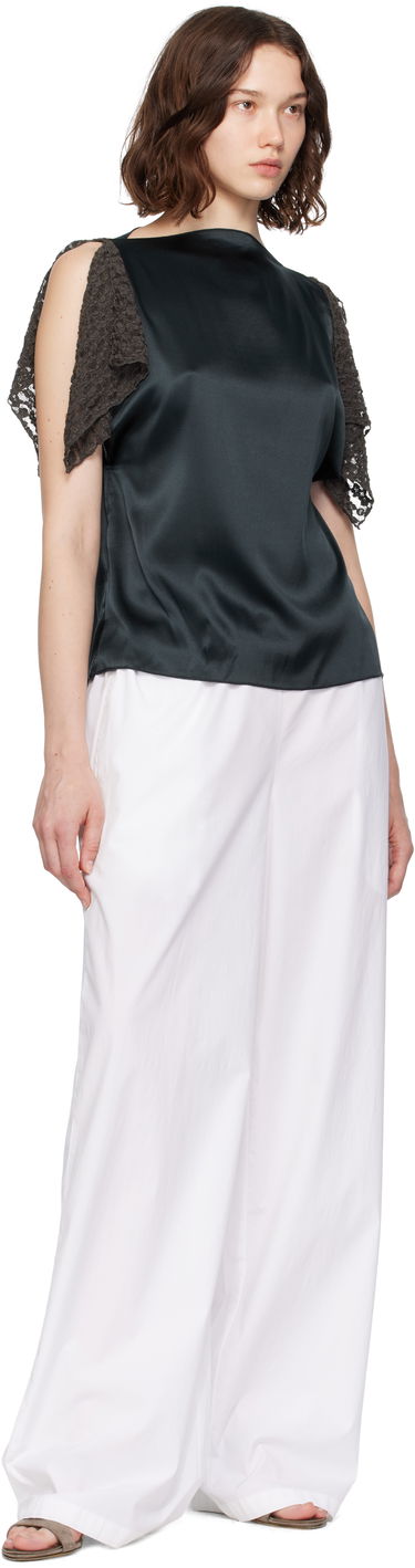 Majica brez rokavov Baserange Baserange Olin Silk Blouse with Lace Sleeves Zelena | TOOL-SS-SU25, 3