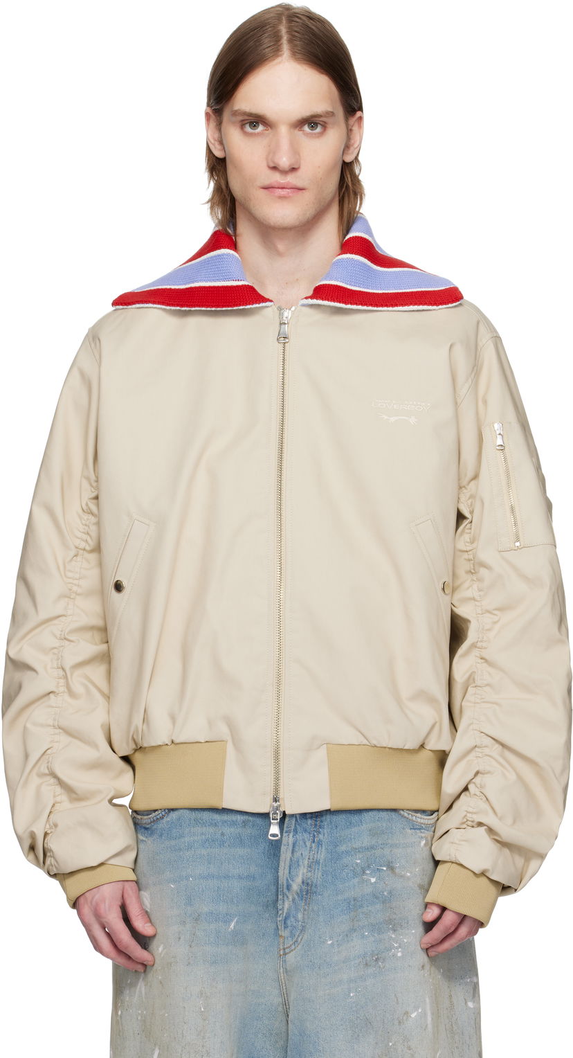 Bomber jakna Charles Jeffrey Loverboy Charles Jeffrey LOVERBOY Knit Collar Bomber Jacket Bež | 54010101