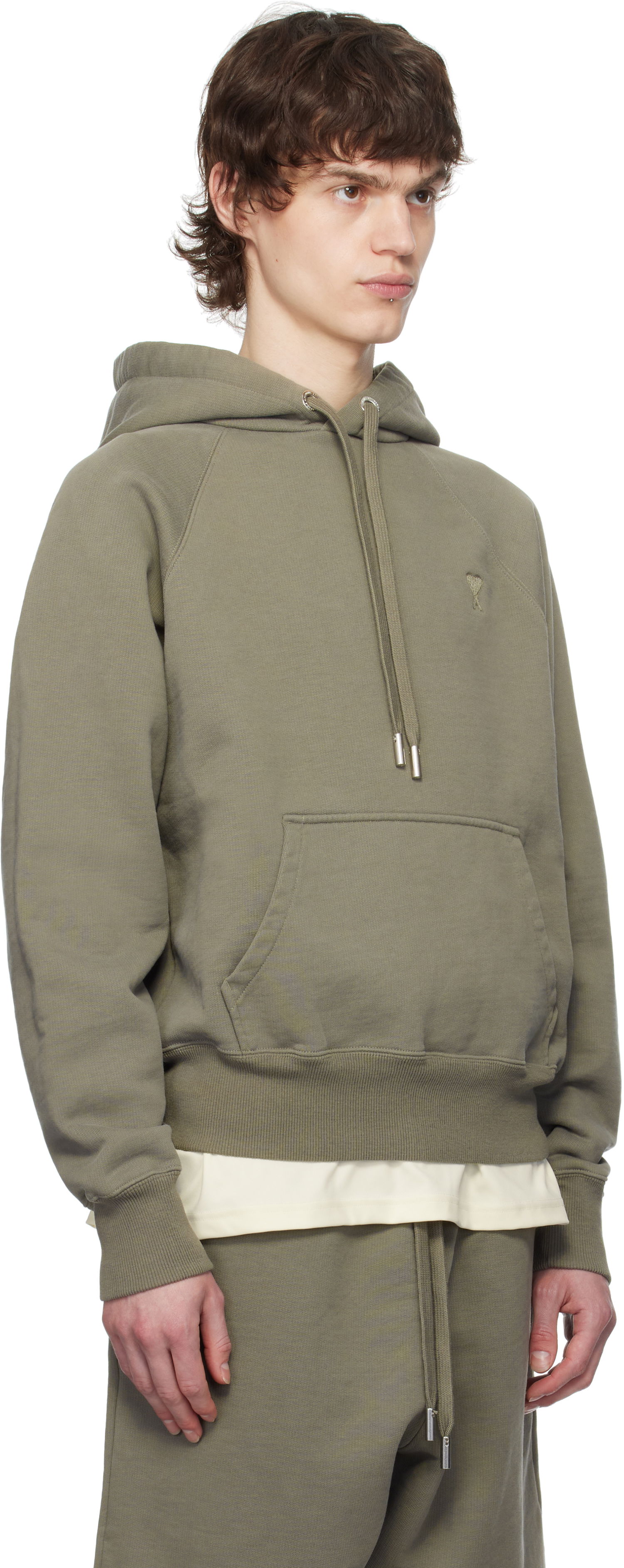 Pulover AMI AMI Paris Ami de Coeur Cotton Hoodie Zelena | USW274.747, 1