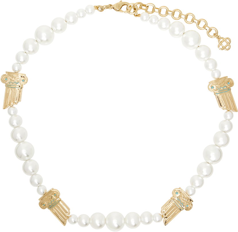 Ogrlica Casablanca Faux-Pearl Column Necklace with Gold Accents Bela | APS25-JW-260-01