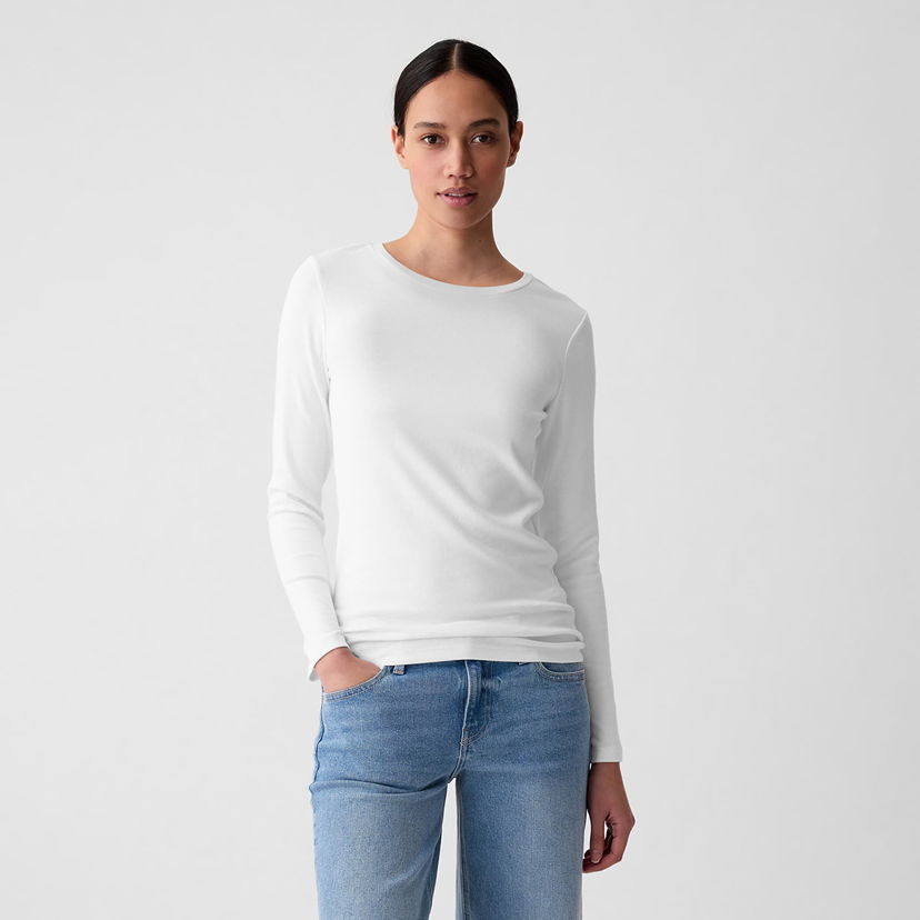 Majica GAP T-shirt Modal Crew Fresh White XS Bela | 540609-04