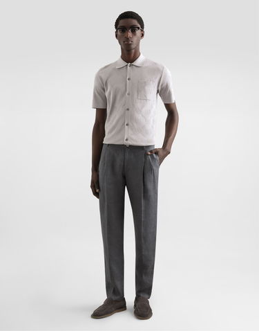 Hlače Dolce & Gabbana Dolce & Gabbana Washed Linen Canvas Trousers Siva | GP06JTFU4MFN0701, 1