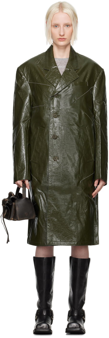 Plašči Andersson Bell Green Mauer Faux-Leather Coat Zelena | awa637m, 0
