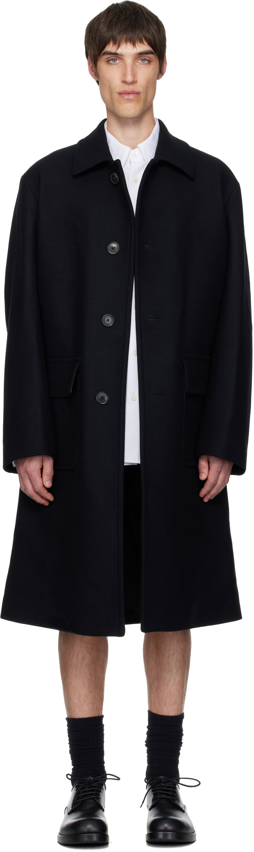 Plašči Dries Van Noten Dries Van Noten Wool Coat Črna | 252-020209-2216