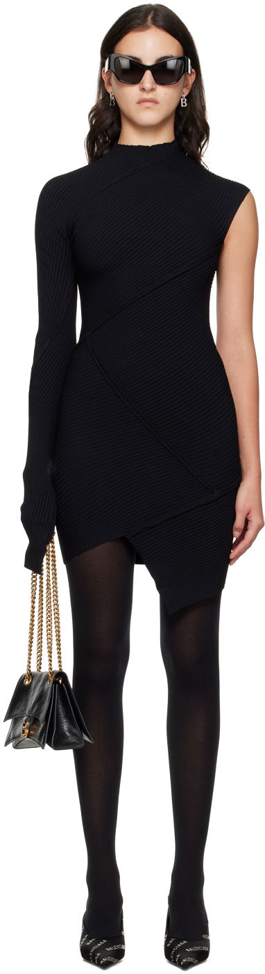 Obleke Balenciaga Spiral Minidress Črna | 751092 T5199, 0