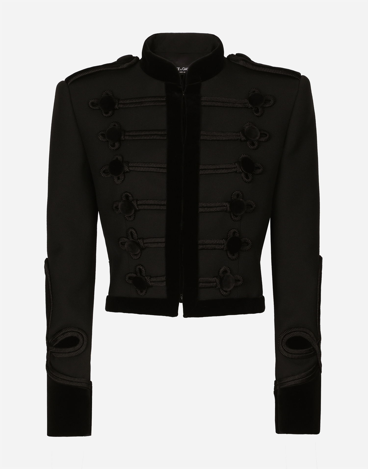 Jakna Dolce & Gabbana Dolce & Gabbana Double Wool Gabardine Tailcoat With Epaulets Črna | F27CRTFU272N0000, 0