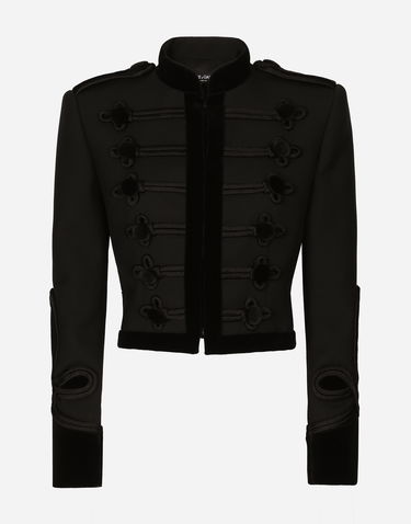 Jakna Dolce & Gabbana Dolce & Gabbana Double Wool Gabardine Tailcoat With Epaulets Črna | F27CRTFU272N0000, 0