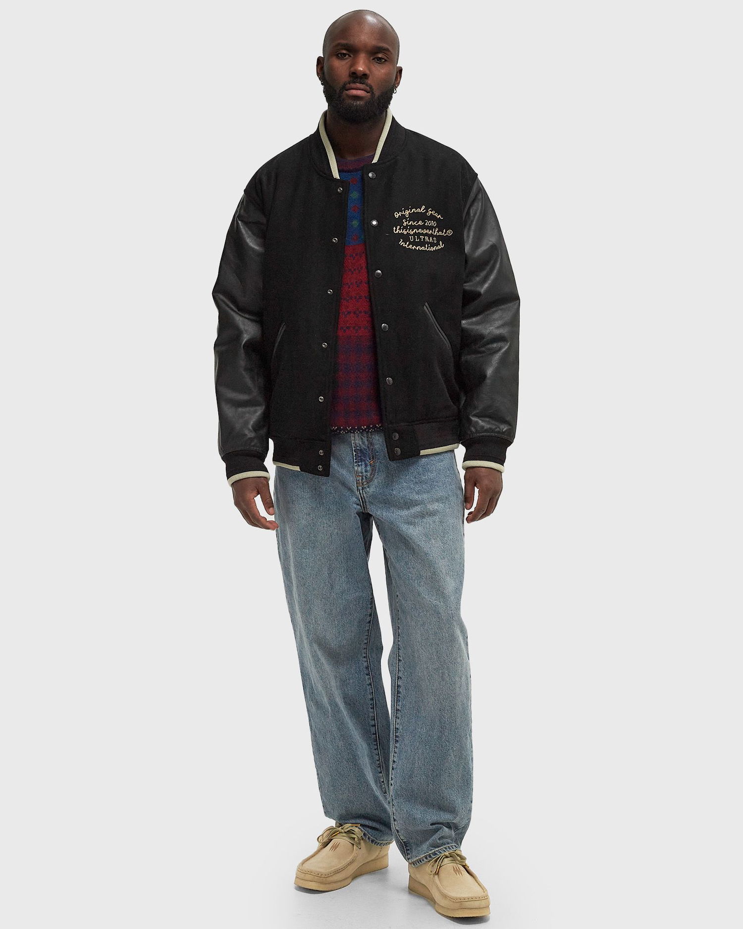 Bomber jakna thisisneverthat Varsity Jacket Črna | TN243POWLS01-BLK, 1