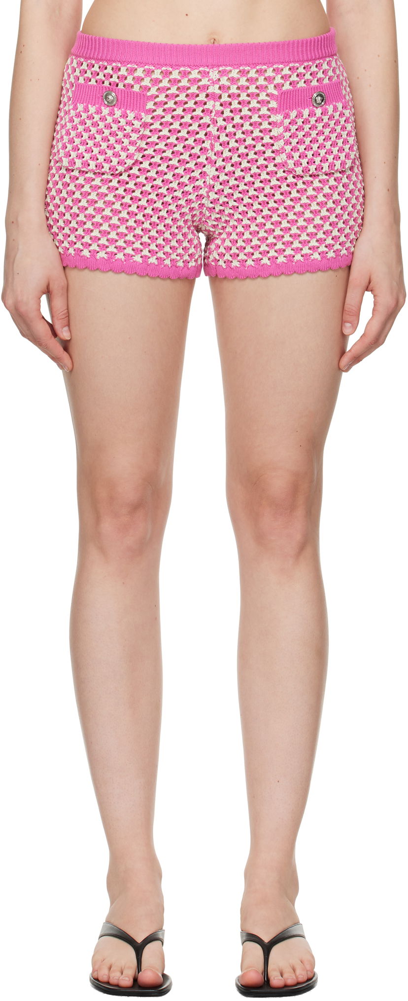 Kratke hlače Versace Versace Crochet Knit Shorts Roza | 1020377_1A14747