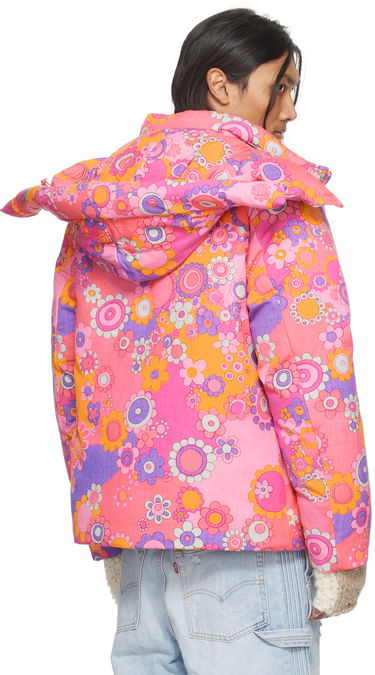 Puhovka ERL Floral Print Down Jacket Roza | ERL07C103, 2