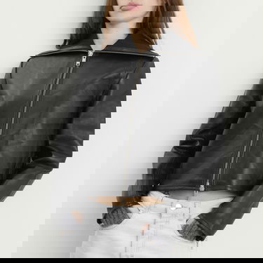 Jakna Samsoe Samsoe Sashira Leather Jacket Črna | F25400033-CLR000021, 5