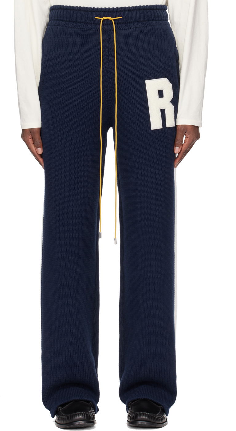 Trenirka Rhude Knit Lightning Trousers Mornarica | RHPS24PA09504364