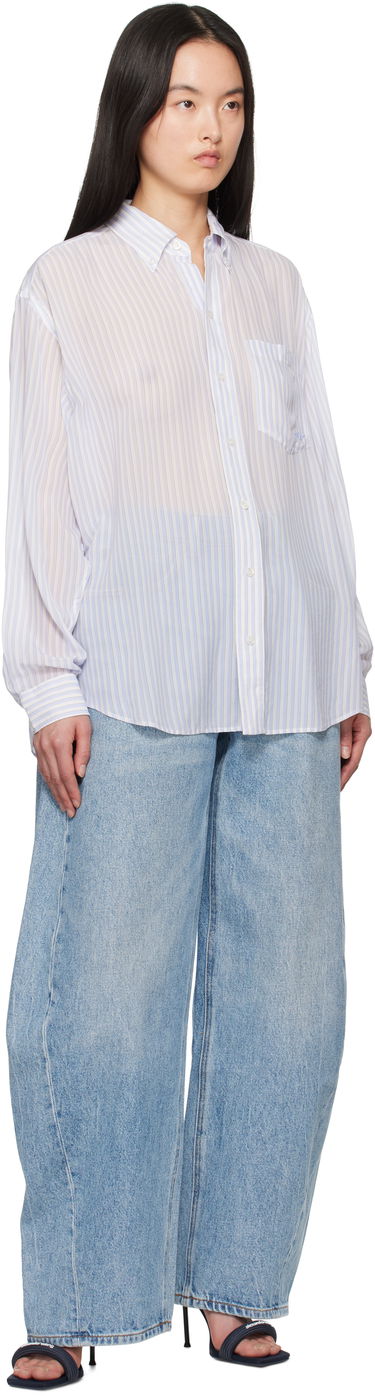 Srajce Alexander Wang Alexander Wang Oversize Silk Chiffon Shirt Bela | 1WC2251012, 3