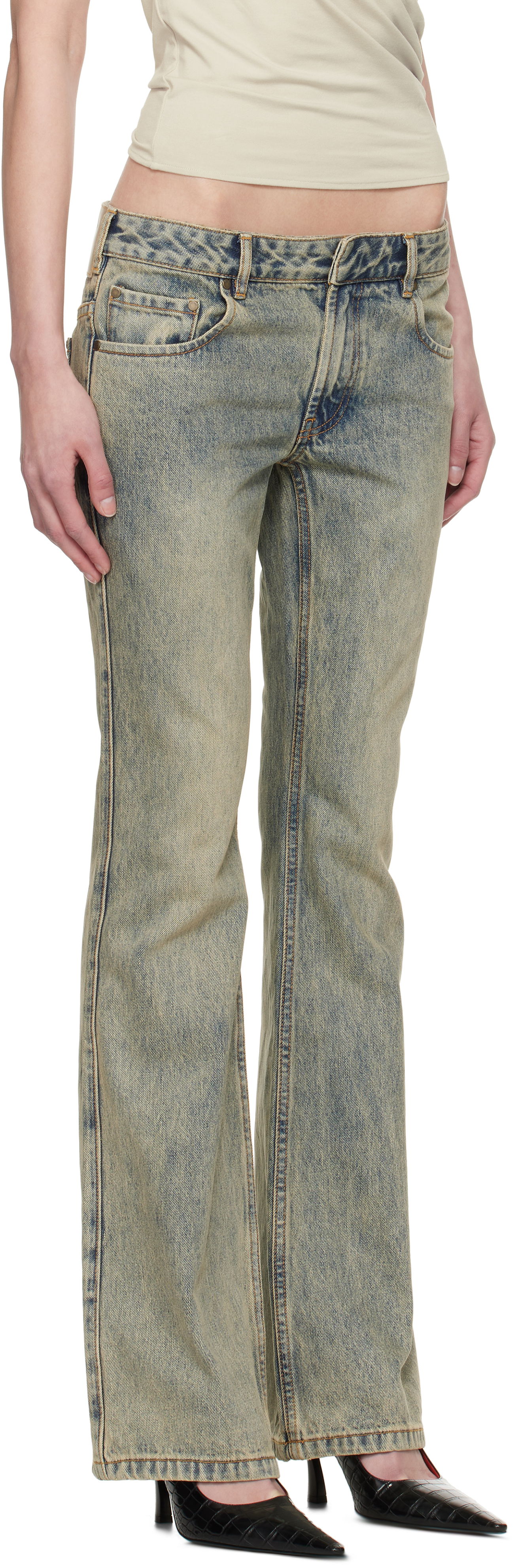 Kavbojke Entire Studios Entire Studios Slim-Flared Jeans Modra | ES2589SW, 1