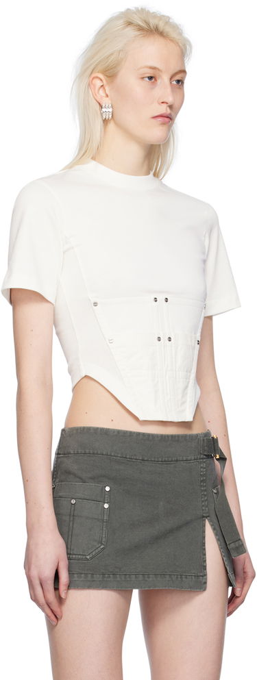 Krop-top Dion Lee Dion Lee Workwear Corset T-Shirt Bela | C3167PS24, 1