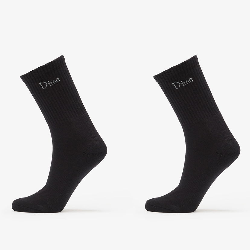 Nogavice Dime Dime Classic Long Socks (2 Pack) Črna | DIMEFA2539BLK
