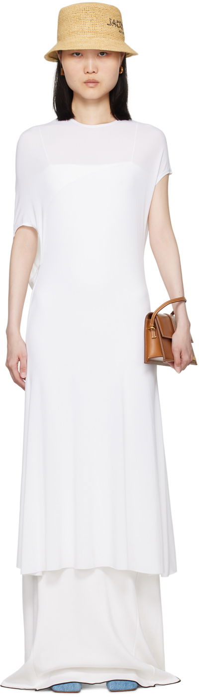 Obleke Jacquemus White La Casa 'La robe Salerno' Midi Dress Bela | 24H243DR193-1674