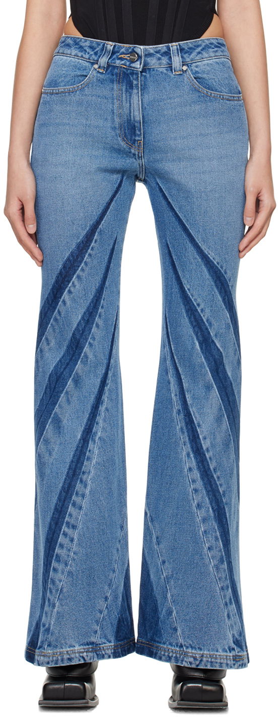 Kavbojke Dion Lee Darted Bootcut Jeans Modra | A2328PS24