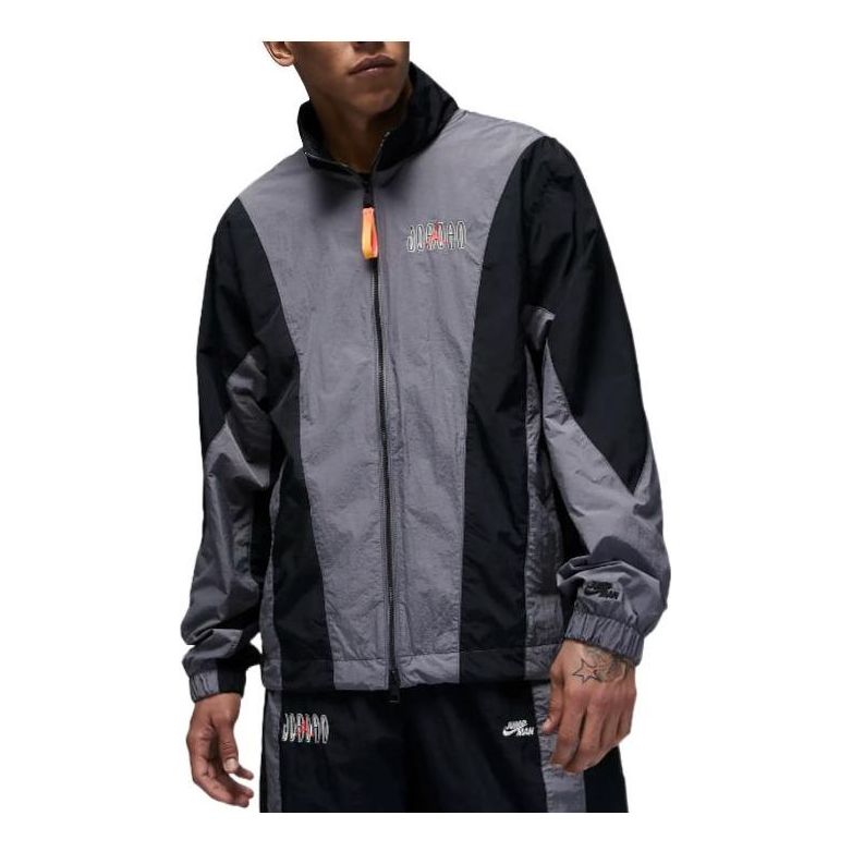 Vetrovka Jordan Colorblock Embroidered Zipper Jacket Črna | DQ8034-014