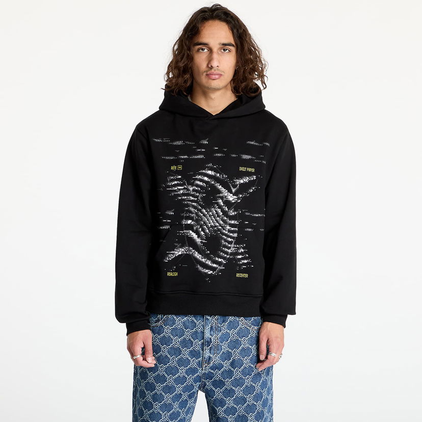 Pulover DAILY PAPER Rewind Hoodie Black Črna | 2421088