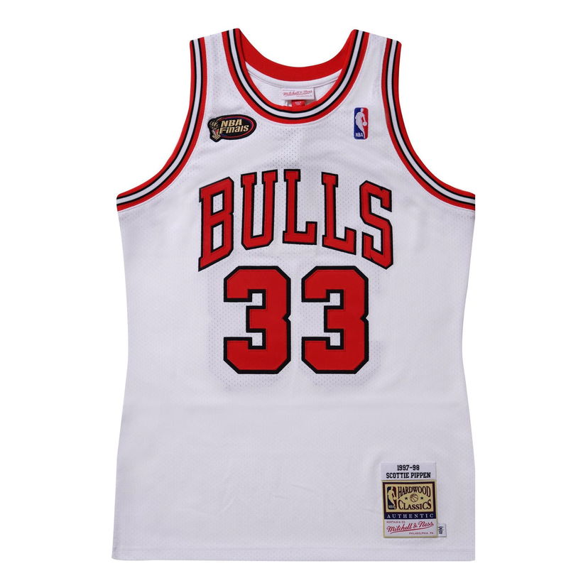 Dres Mitchell & Ness Chicago Bulls Pippen #33 Basketball Jersey Bela | AJY44952-CBU97SPIWHIT