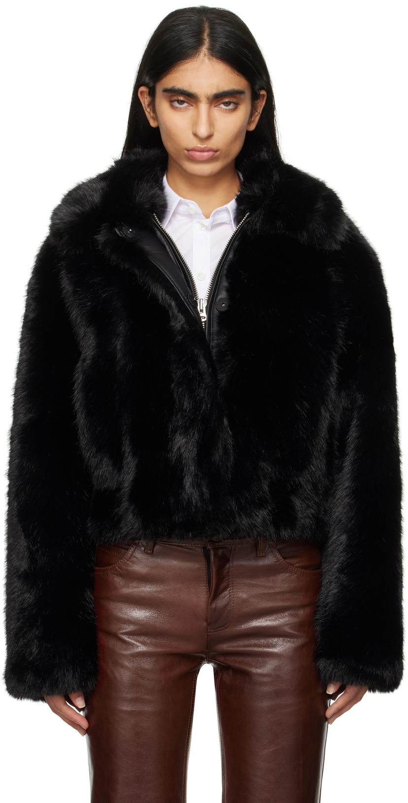 Bomber jakna STAND STUDIO Faux-Fur Jacket Črna | 66354-9155