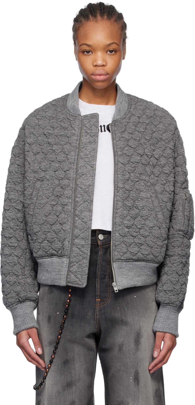 Bomber jakna We11done We11done Quilted Bomber Jacket Siva | WD-JP0-25-070-W-MG