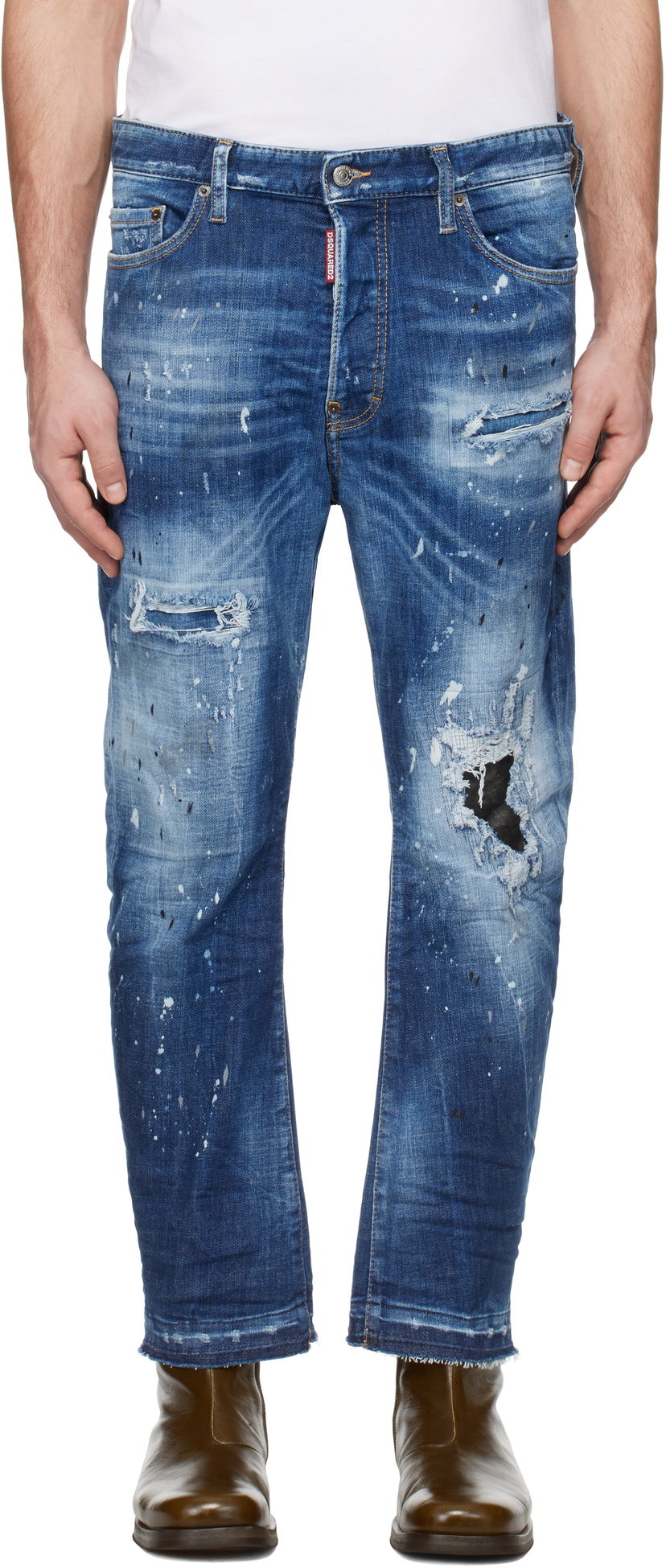 Kavbojke DSQUARED2 Dsquared2 Medium Ripped Wash Bro Jeans Modra | S74LB1634_S30872