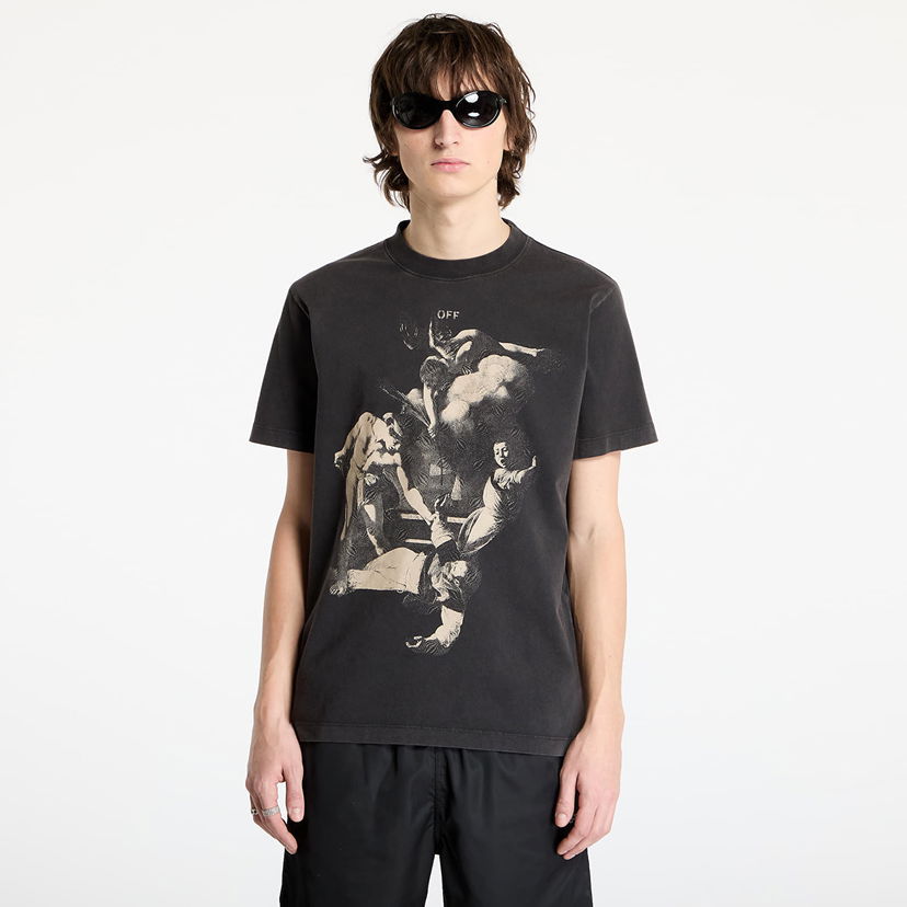 Majica Off-White Martyrdom Slim Short Sleeve T-Shirt Vintage Črna | OMAA027S25JER00E1361