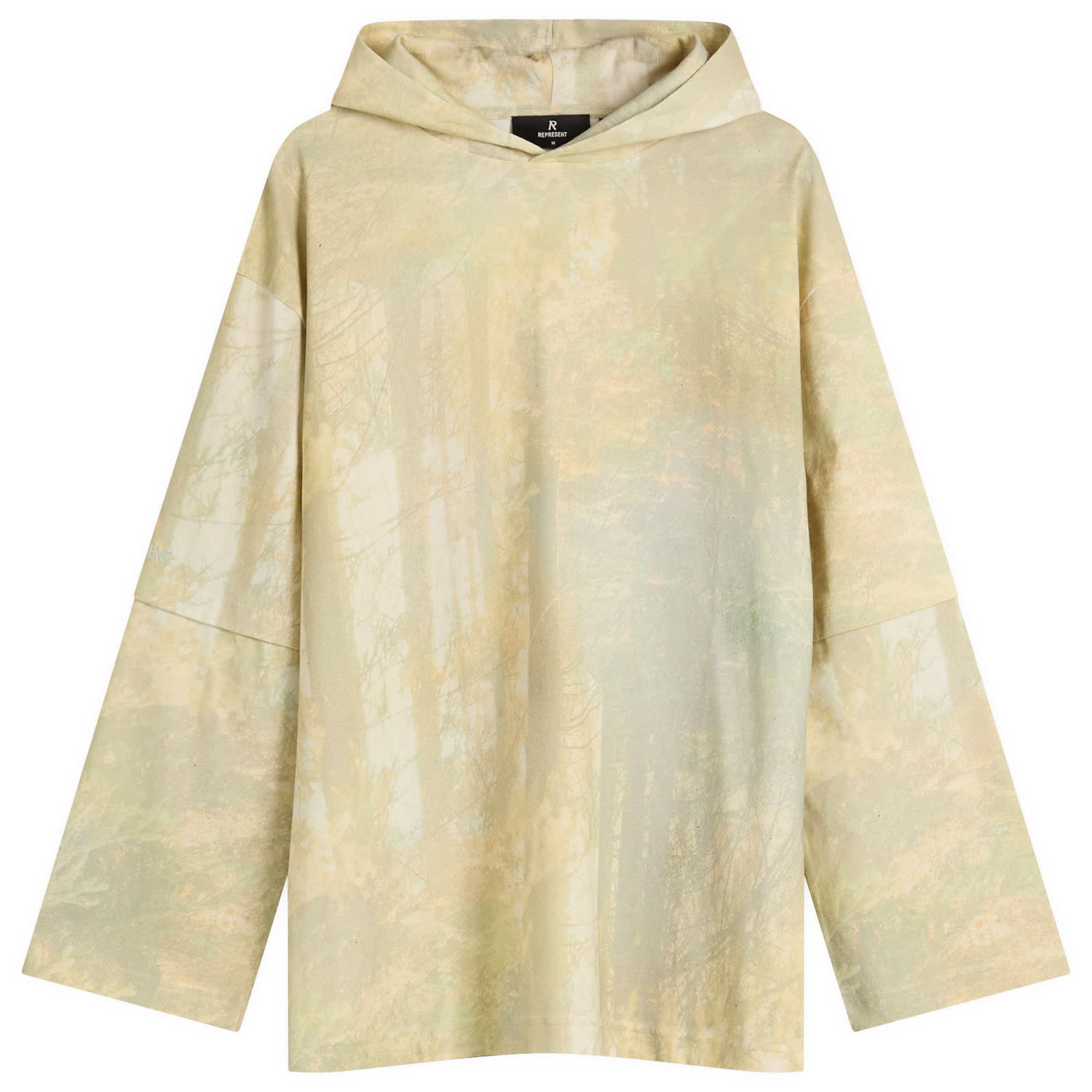 Pulover Represent Clo Represent Hideaway Forest Print Hooded T-Shirt Rumena | MLW41321-52, 0