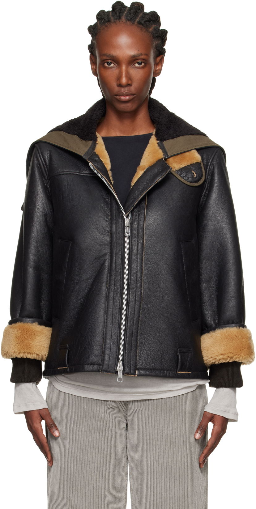 Jakna OUR LEGACY Our Legacy Blizzard Shearling Leather Jacket Črna | W4259BN