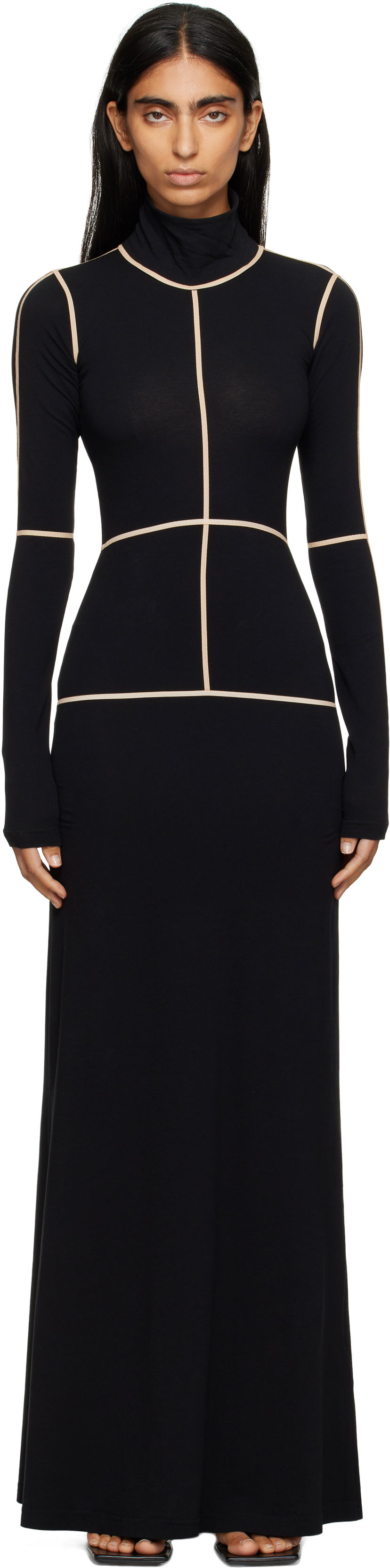 Obleke Maison Margiela MM6 Maison Margiela Taped Seam Maxi Dress Črna | S52DG0028 M20125