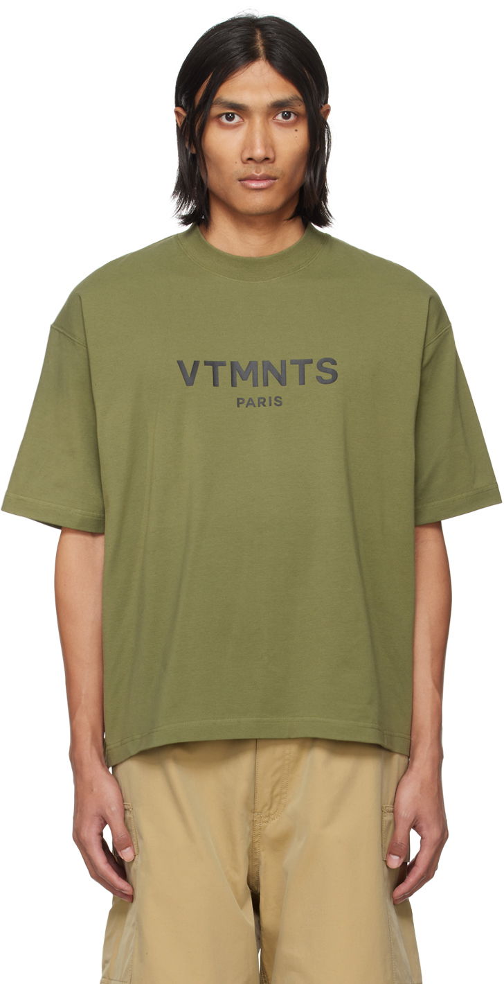 Majica VETEMENTS Printed Cotton T-Shirt Zelena | VL20TR100O