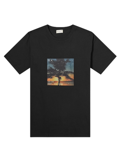 Majica Saint Laurent Palm Photo Print Tee Črna | 652565-Y36AD-1068