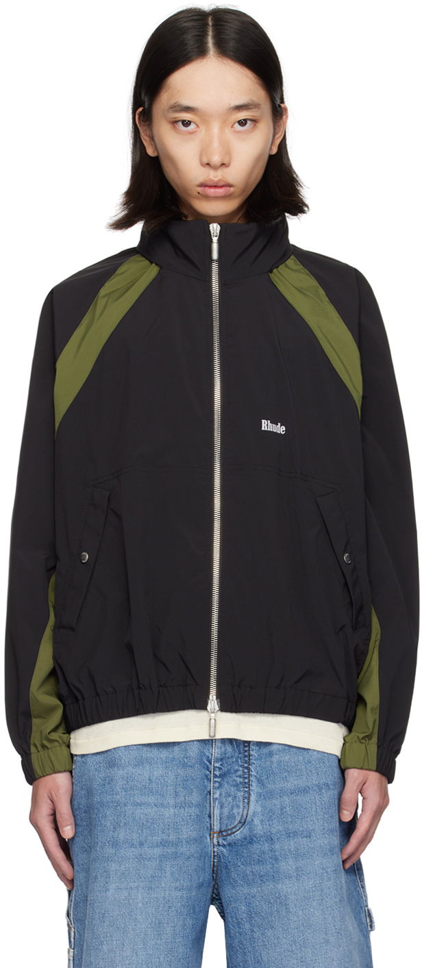 Jakna Rhude Black & Khaki Aerial Track Jacket Črna | RHPF24JA01863