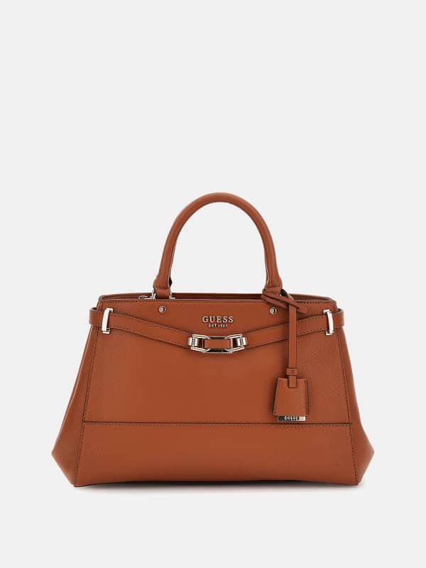 Torbica GUESS Brown Structured Handbag Rjava | HWBG9527060