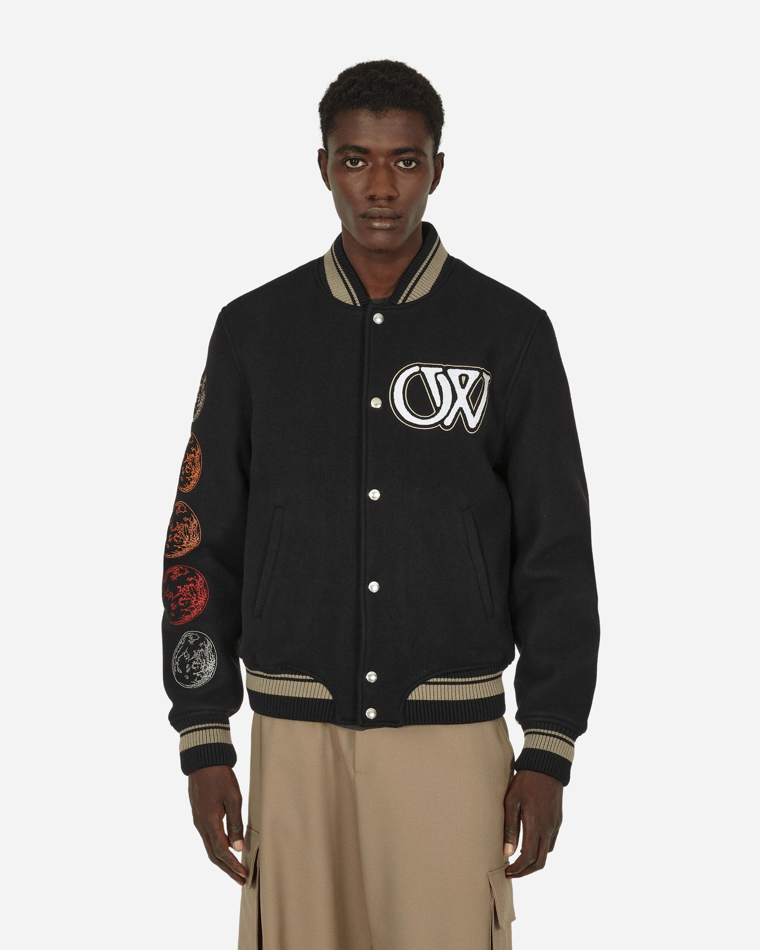 Bomber jakna Off-White Cryst Moon Phase Varsity Jacket Black Črna | OMEH053F23FAB002 1001, 0