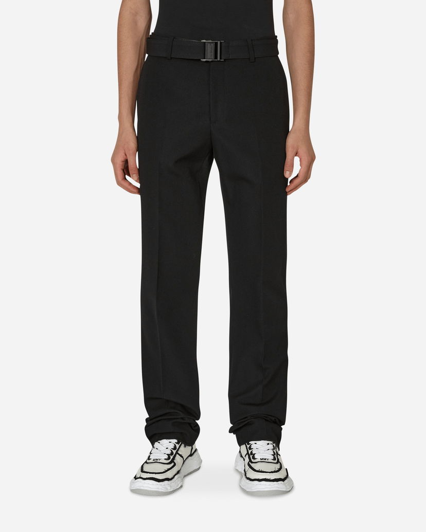 Hlače Off-White Buckle Dry Wool Slim Pants Črna | OMCA214F22FAB002 1000