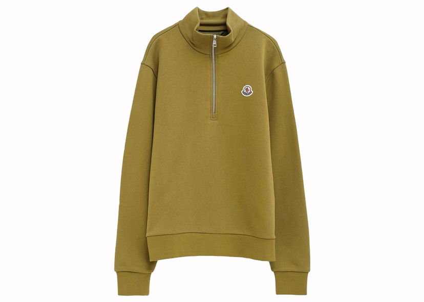 Pleteni pulover Moncler Quarter Zip Sweatshirt Zelena | 8G000-22-899V4-M20