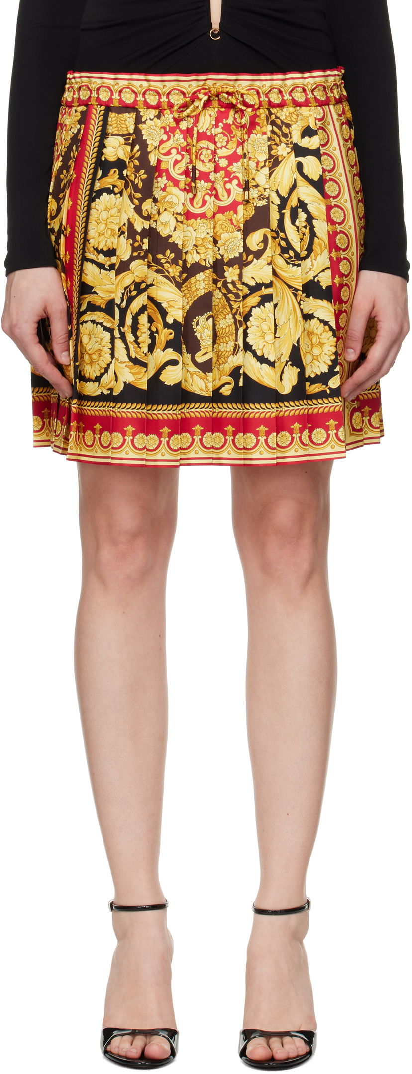 Krila Versace Versace Barocco 92 Foulard Silk Miniskirt Večbarvna | 1020295_1A15215