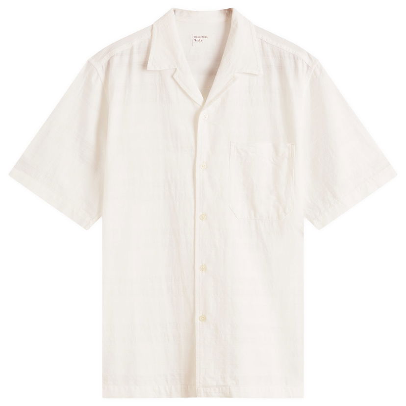 Srajce Universal Works Universal Works Men's Self Stripe Minari Shirt, Size Large Bela | P32044-ECR