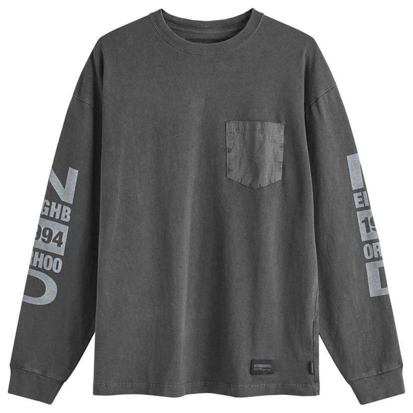 Majica Neighborhood Long Sleeve T-Shirt Črna | 242UNNH-CSM03-BLK
