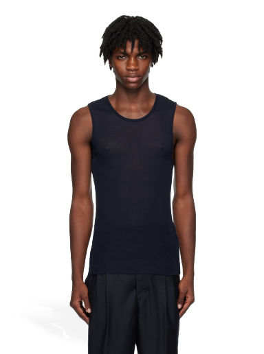 Majica brez rokavov AMI Long Tank Top Mornarica | HTK101.JE0022