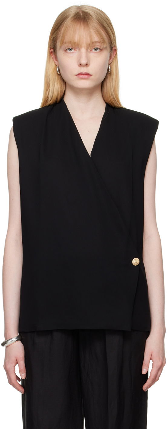 Telovnik Anine Bing Wrap Sleeveless Top Črna | A-07-4835-BLK26