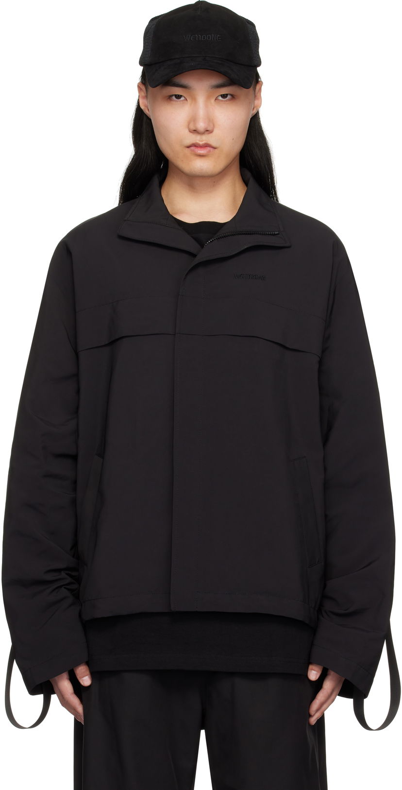 Vetrovka We11done We11done Strapped Windbreaker Jacket Črna | WD-JP0-25-004-M-BK