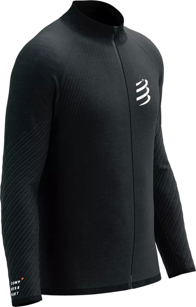 Pulover Compressport Seamless Zip Sweatshirt Črna | aswu2199014