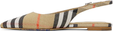 Modni dodatki Burberry Burberry Birdie Check Slingback Flats Bež | 8106155, 2